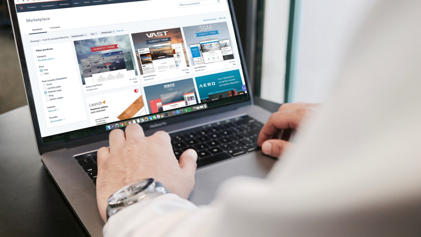 A person browsing an online store on a laptop